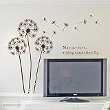 Walplus Adhesive For Adults Non-Toxic Decorative Wall Stickers Durable Vinyl Window Wardrobe Wall Sticker Decal Wall Art Brown Dandelion Decal Decor Diy Living 27 Pieces Black