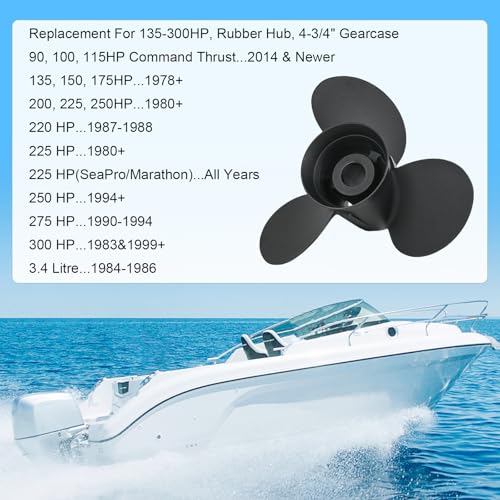 Image of 48-832832A45 Outboard Boat Propeller 14 1 /4 x 21 Pitch | Replacement For Mercury Engines 135-300HP, 15 Spline Tooth, RH 14.25 X 21P