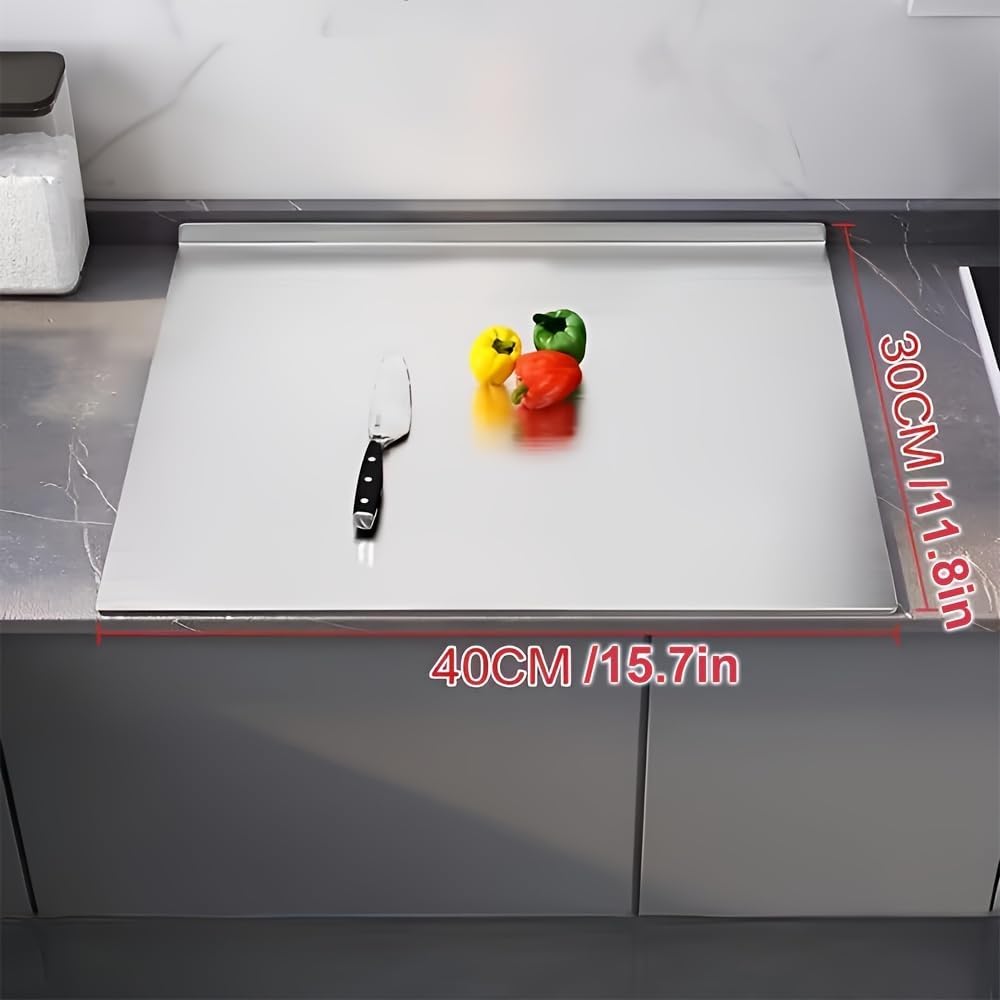 Stainless Steel Cutting Boards for Kitchen, Kneading Cutting Board Mats, Metal Cutting Board for Meat, Fruits, Vegetables, Bread, and Baking Small Cutting Boards (40 x 30cm/15.7 x 11.8 in) - Image 3