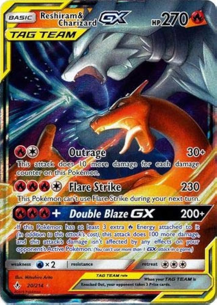 Reshiram & Charizard TAG TEAMカード Pokemon Single Card RESHIRAM & CHARIZARD Tag Team GX 20/214