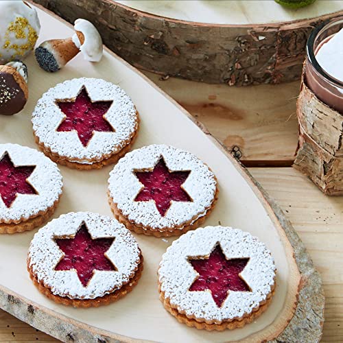 Foto von MULHIM Weihnachten Linzer Ausstechformen Set, 9 Stück Linzer Plätzchenausstecher, Weihnachten Keksausstecher, Geeignet für alle Arten von Weihnachtsplätzchen, Fudge, Sandwich Keksen