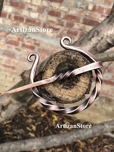 Heavy Bronze Fibula Celtic Viking Cloak Pin Open Ring Brooch3