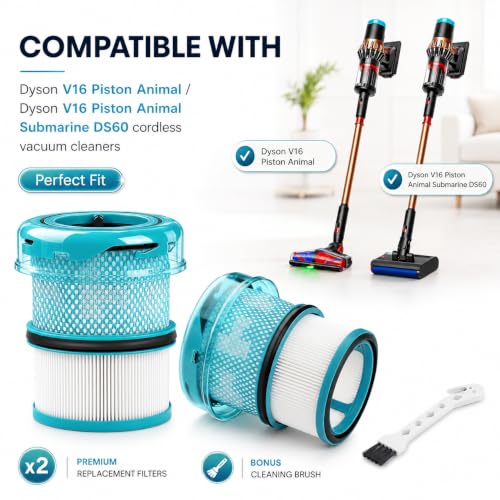 Image of Dyson V16 Filter, 2-Pack Premium HEPA Replacement Filters for Dyson V16