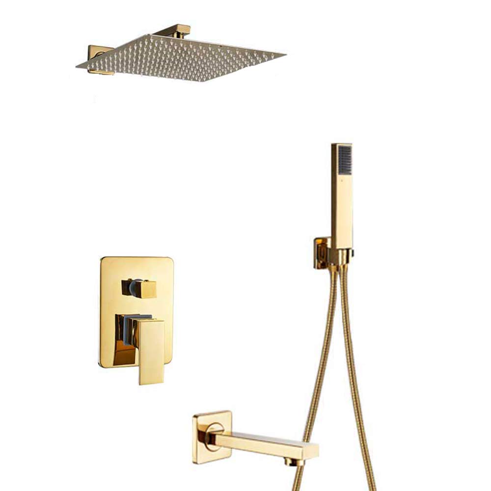 Bec de baignoire et douchette or pour remplacer une robinetterie de douche obsolète