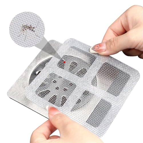 Image of Large Upgraded Drain Cover Hair Catcher (Pack of 30) Disposable Waterproof Drain Guard Mesh Stickers Drainage Jali Shower Drain Cover for Bathroom Floor Sink Bathtub (13cm x 13cm)(30)
