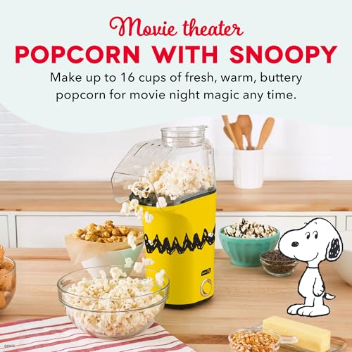 Image of Peanuts x Dash Fresh Pop Popcorn Maker, 16-Cup Hot Air Popper