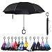 Amagoing Car Inverted Umbrella Double Layer Windproof Reverse Umbrella for Rain Sun