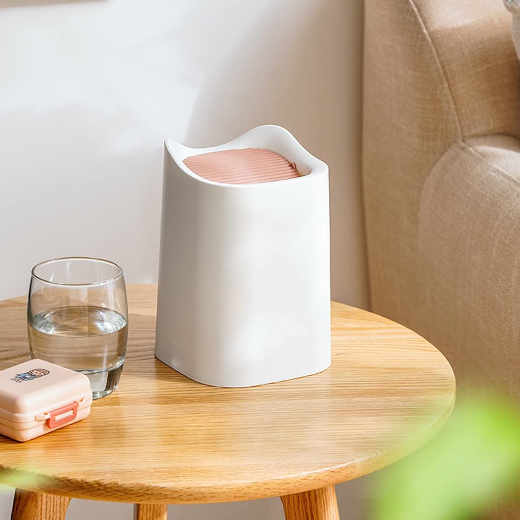Kosz na śmieci i recykling, mini kosz na śmieci na biurko, mały kosz na śmieci, plastikowy kosz na śmieci z pokrywą do domu, biura, samochodu, pojemniki na odpady domowe, na blat, kosz na śmieci z pokrywką (kolor: Żółty)