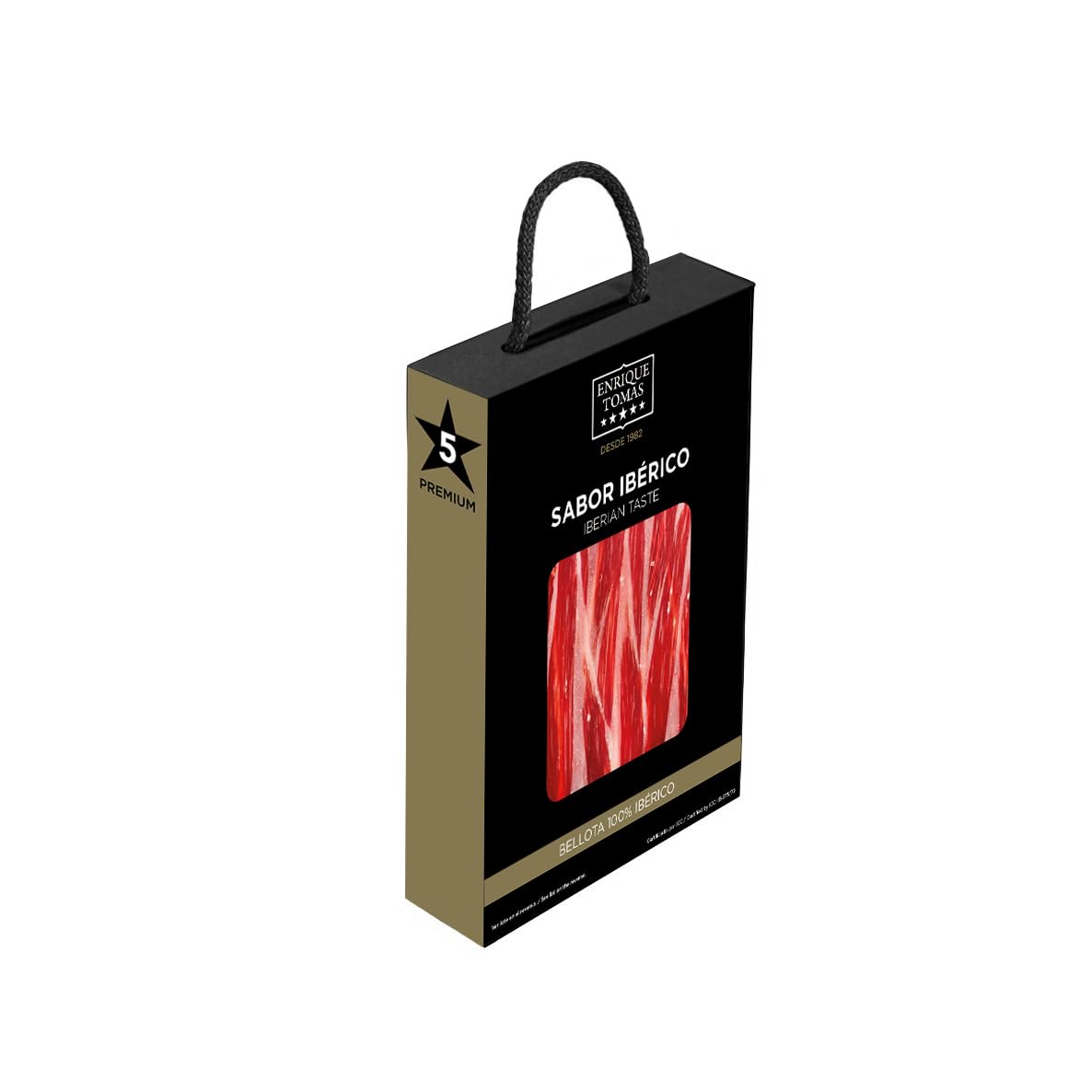 ENRIQUE TOMAS - Pack Sabor Ibérico: Jamón de Bellota Ibérico 100%, 7 Sobres, 580g, 5 sobres de jamón 80gr + 1 sobre de taquitos 80gr + 1 sobre de virutas 100gr | +36 Meses de Curación