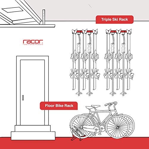 Racor PBS-2R Floor - 2 Bike Stand - Garage Storage Organizer - Fits Adult and Children’s Bikes