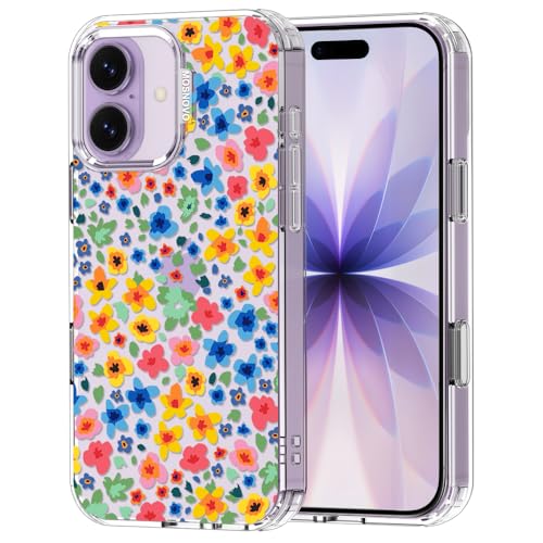Coque iPhone 17 antichoc 2m protection militaire MOSNOVO anti-décollage fleurs