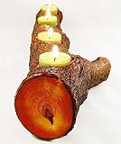 Full Log Branch Wood Tea Light Candle Holder