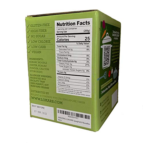 AMAZING LOKARB Shirataki Noodles (Konjac Noodle) 2X Bundle - No Odor Gluten Free - Ideal For Ketogenic Diet (Spaghetti, 12 Pack) - Thumbnail 2