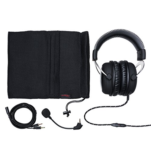 HyperX HX-HSCL-SR/NA Cloud Silver - Fone de Ouvido, compatível com PS4, Xbox One e PC, Preto (Black/