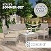 Casaria® Gartenmöbel Set Wetterfest 4 Personen Outdoor inkl. Auflagen Polyrattan 2 Sessel Gartenbank Tisch Garten Terrasse Balkon Möbel Lounge Creme
