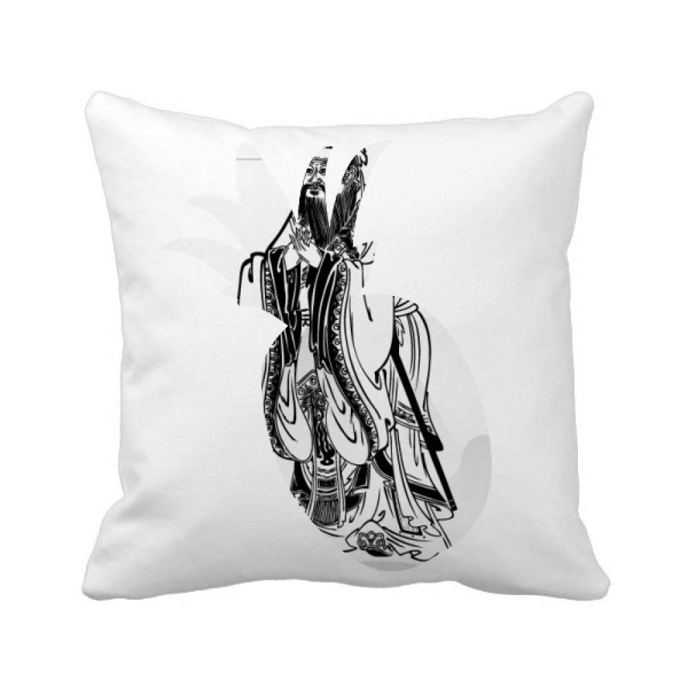 Coussin carré Lao Tseu religion Chine décoration canapé salon
