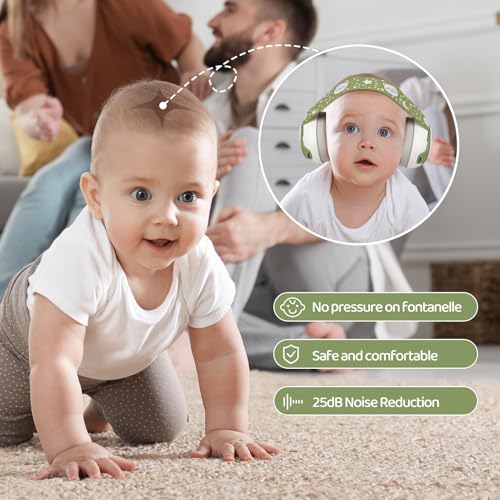 Image of YomauiYee Baby Earmuffs,Bear Infant Headphones Noise Cancelling Baby Ear Protection with Adjustable Headband Sound Proof Headphones, Travel Essentials for Travel