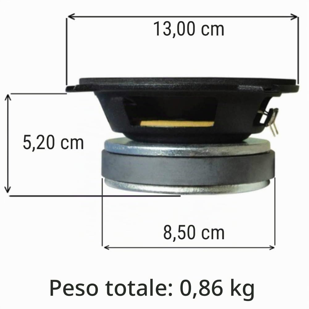 1 MIDRANGE CIARE CM132 CM 132 altoparlante da 13,00 cm 130 mm 5" da 90 watt rms e 180 watt max con impedenza 4 ohm sensibilità 90 db per auto, 1 pezzo + 5 adesivi omaggio