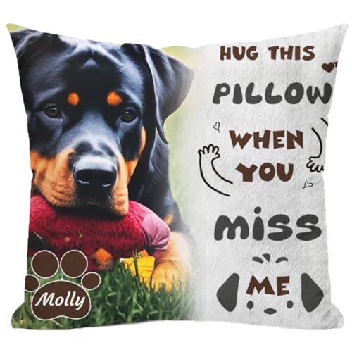Umitive Personalized Pet Memorial Throw Pillow with Picture Dog Memorial Gifts for Dogs Loss of Dog...
