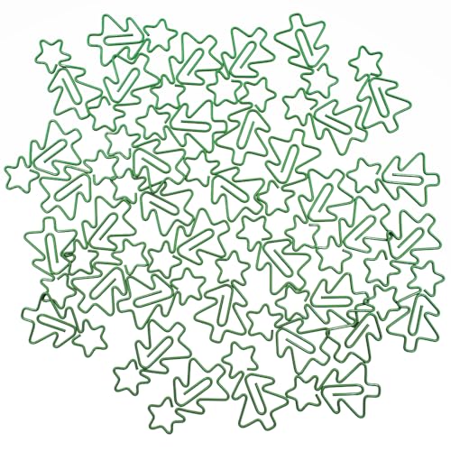 30 Pcs Christmas Tree Shaped Paper Clips Bookmark Metal Art Clips Office Supplies Set Binder Folders Metal File Holder for Notebooks Scrapbooks File Organizer
