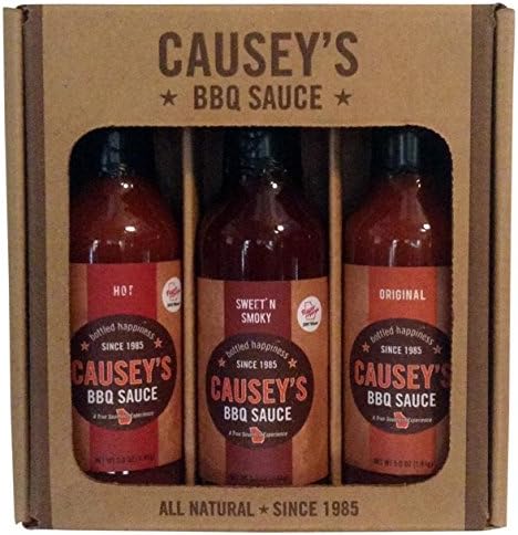 Causey's BBQ Sauce Gift Set, Hot, Sweet'n Smoky, Original, 5.0 oz., 3 Count