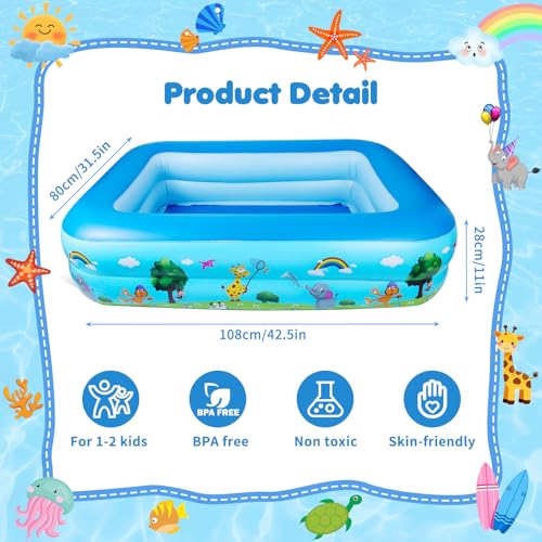Miniatura 3 de Piscina Hinchable Infantil, Piscina Hinchable,Piscinas Inflable Infantil 2 Anillos, Piscinas Hinchables De Bebés, Para Jardín Interior Exterior