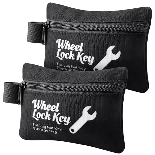 Saillong 2Pack Wheel Lock Key Storage Pouch with Zipper(Black)