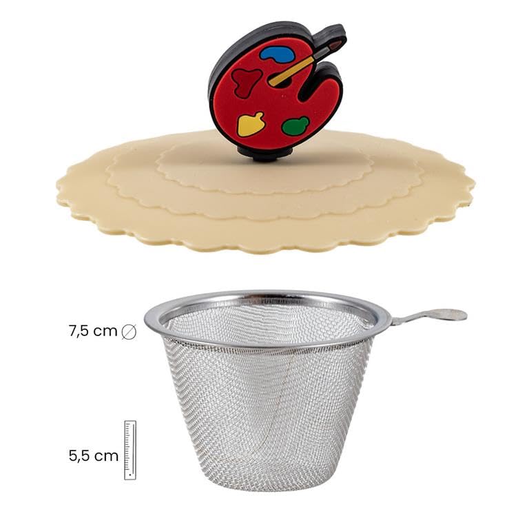 DRW Lot de 6 tasses à infusion avec filtre en acier inoxydable pour ménines 8 x 8 x 10 cm