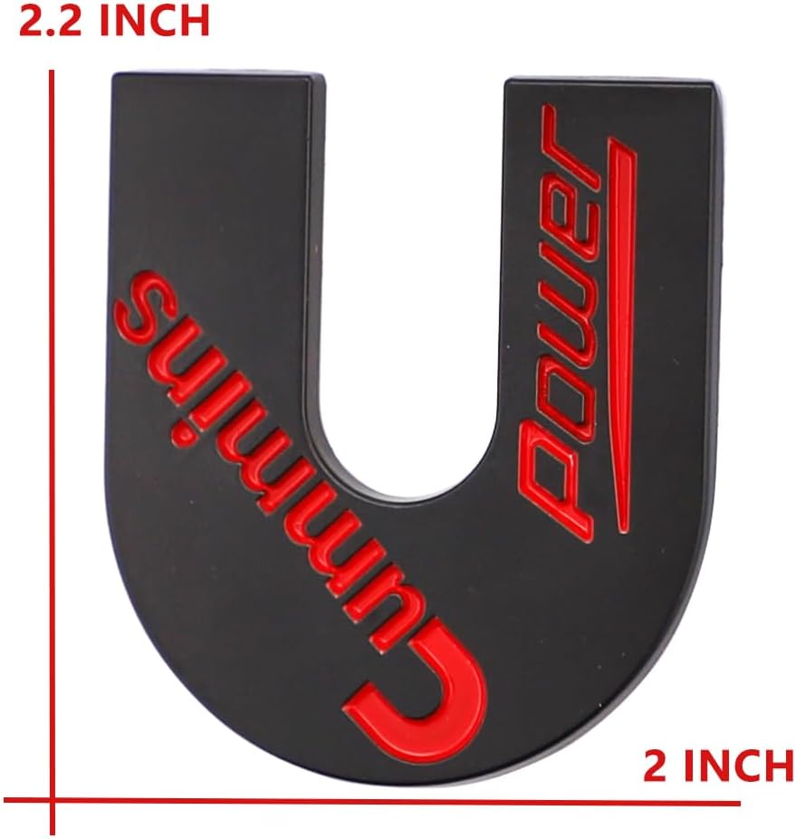 2 Pcs Cummins Power Emblem 3D Metal Badge Car Hood Truck Door Side Fender Rear Trunk Emblem Sticker Decals for Universal Series RAM 2500 3500 (Black),(CR-CP2)