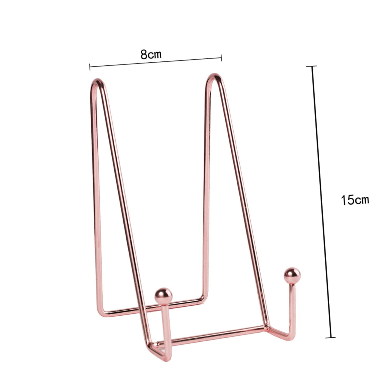 MUSISALY Rose Gold Iron Photo Display Stand Magazine Book Holder for Home Decor for Countertop Desktop Use for Photos and Decorative Plates
