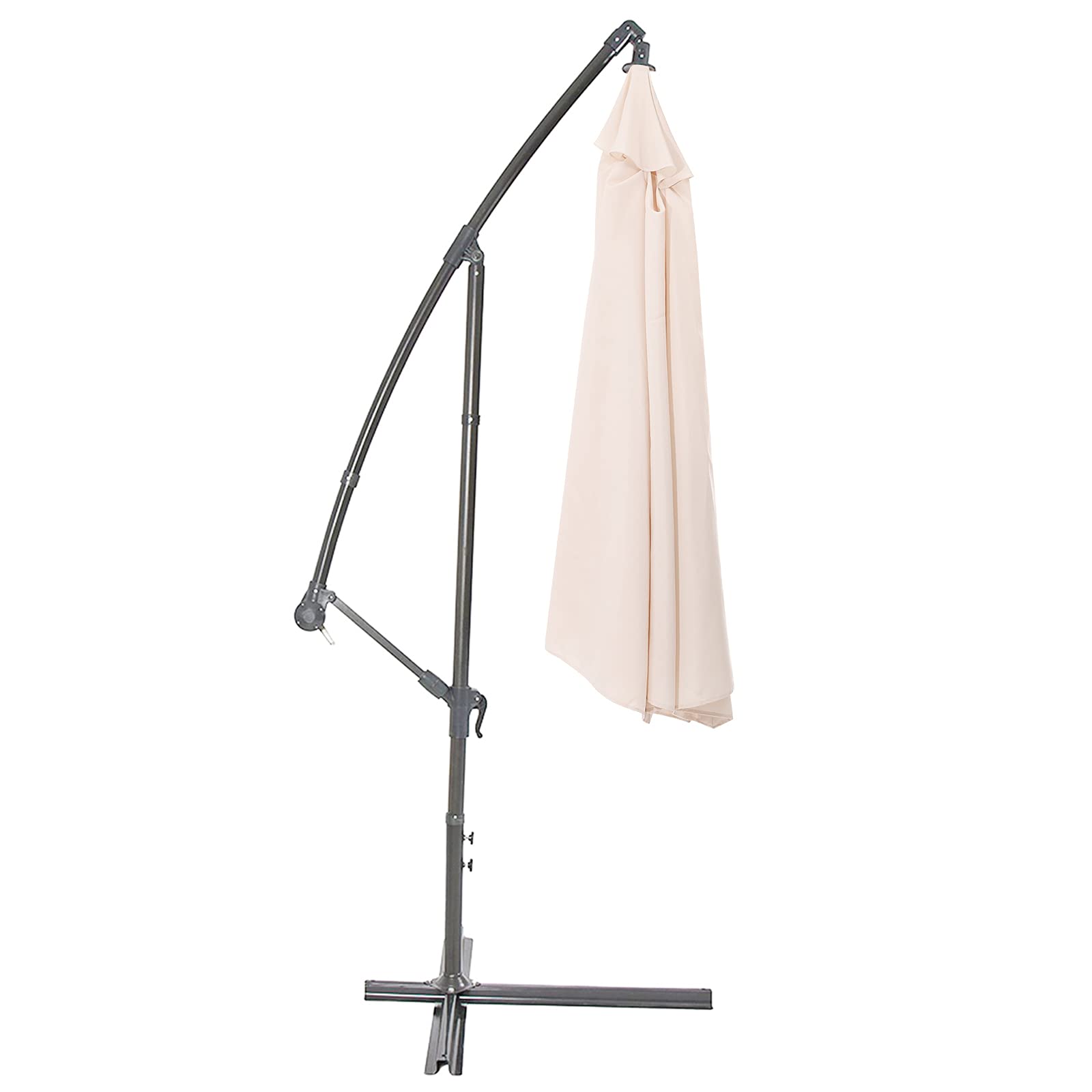 DOITOOL Coperture per ombrelloni da giardino di ricambio 3x3 Metri 8 stecche UV Protezione Parasole Copertura per Ombrellone da terrazzo e Esterno (Beige, senza Supporto)
