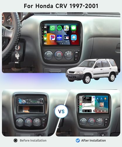 Image of 6G+128G Car Radio for Honda CRV 1997 1998 1999 2000 2001, 8- core Wireless Carplay Android Auto Car Stereo, 9 inch IPS Touchscreen with WiFi, GPS, Bluetooth,FM /RDS, 32EQ DSP, Rear Camera