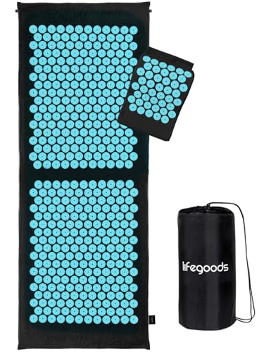 Tapis d'acupression XL avec coussin LifeGoods pour massage du dos