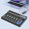 Donened - DJ Mixer, Audio Mixer with 7-Channel Microphone Input, 3-Frequency Equaliser, Bluetooth Portable Stereo Mixer with LCD Display, for Computer Recording Live Streaming Podcasting Karaok #3
