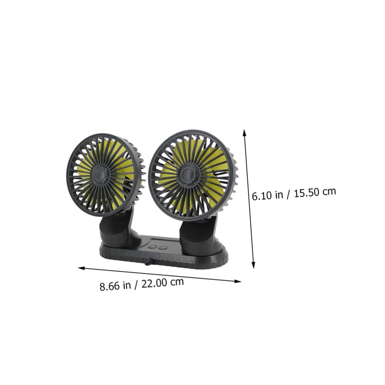 KOMBIUDA Ventilateur USB Double Tête pour Voiture Portable Ventilateur de Refroidissement à avec Angle pour Bureau Maison et Voyage