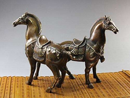 兵馬俑　中国　馬　青銅　真鍮製 Amazon｜ORFOFE 8個属製 兵馬俑の置物 アンティーク風戦士の装飾