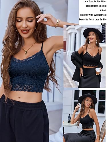 Image of Avidlove Lace Bralette for Women Spaghetti Strap Tank Top V Neck Slim Basic Camisoles,Pack of 2