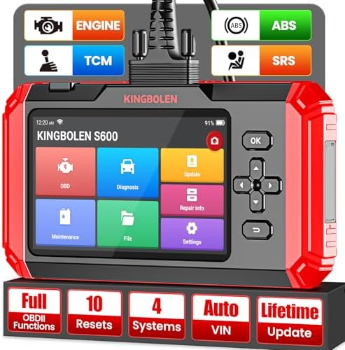KINGBOLEN S600 OBD2 scanner showing live data stream on handheld screen