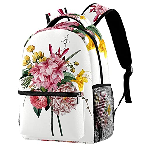 Sac à dos d'école marguerites pour PC 14 pouces multicolore jaune