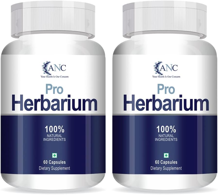 ANC Pro Herbarium Supports Immunity, Protect Liver, Heart, Lungs, Stomach & Skin Veg 60 Capsules-Pack of 2