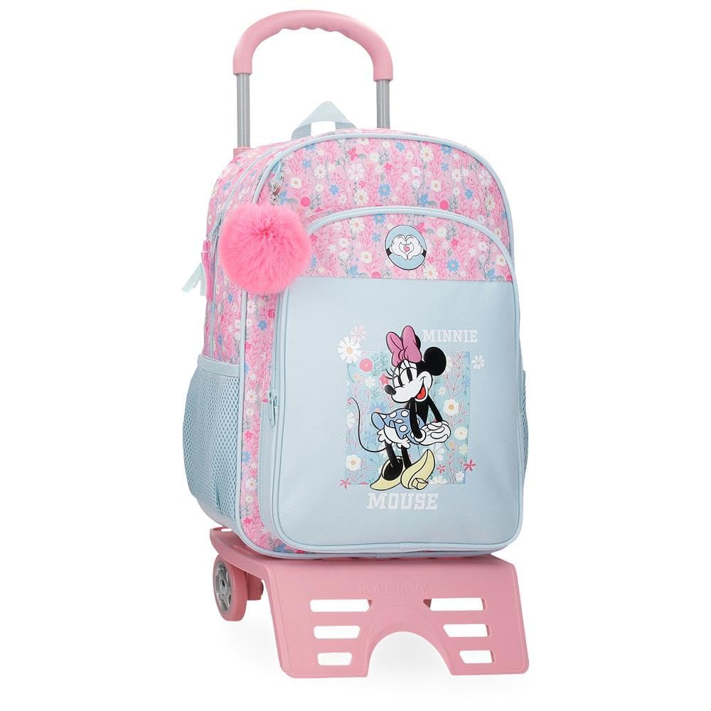 Joumma Disney Minnie Happy Zaino scuola con carrello blu 27 x 33 x 11 cm Poliestere 9,8 L, blu, Taglia unica, Zaino scuola con carrello