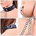 BDSM Collar Nipple Clamps Bondage - Utimi Soft Leather Bondage Collar and Adjustable Comfort Nipple Clamps & Metal Rivet Reinforcement Set for Men, Women, Couples Bedroom Bondage Sex Toys