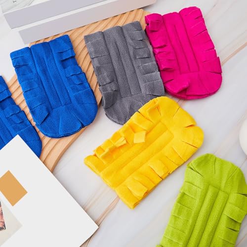 Image of Zubebe 6 Pcs Reusable Duster Refills Fleece,Bright Color | Soft Polyester Fiber Flat Duster Refill Multi Surface Washable Cleaning Pad Tools for Home, Blinds, Car, Pet, Furniture, Fans