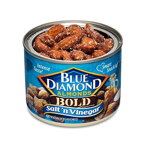 Blue Diamond Almonds Salt N' Vinegar Flavored Snack Nuts, 6 Oz Resealable Cans (Pack Of 12) #TOP19
