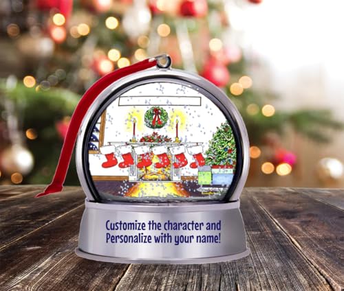 Personalized Friendly Folks Christmas Stocking - 6 Snow Globe Magnet - Great Gift!