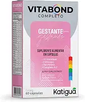 Katiguá, Polivitamínico Vitabond Gestante, Completo de A a Z, Com 13 Vitaminas, 8 Minerais, Metilfolato e Vitamina de A a Z, Super Concentrado, 60 Cápsulas rígidas • 60 doses