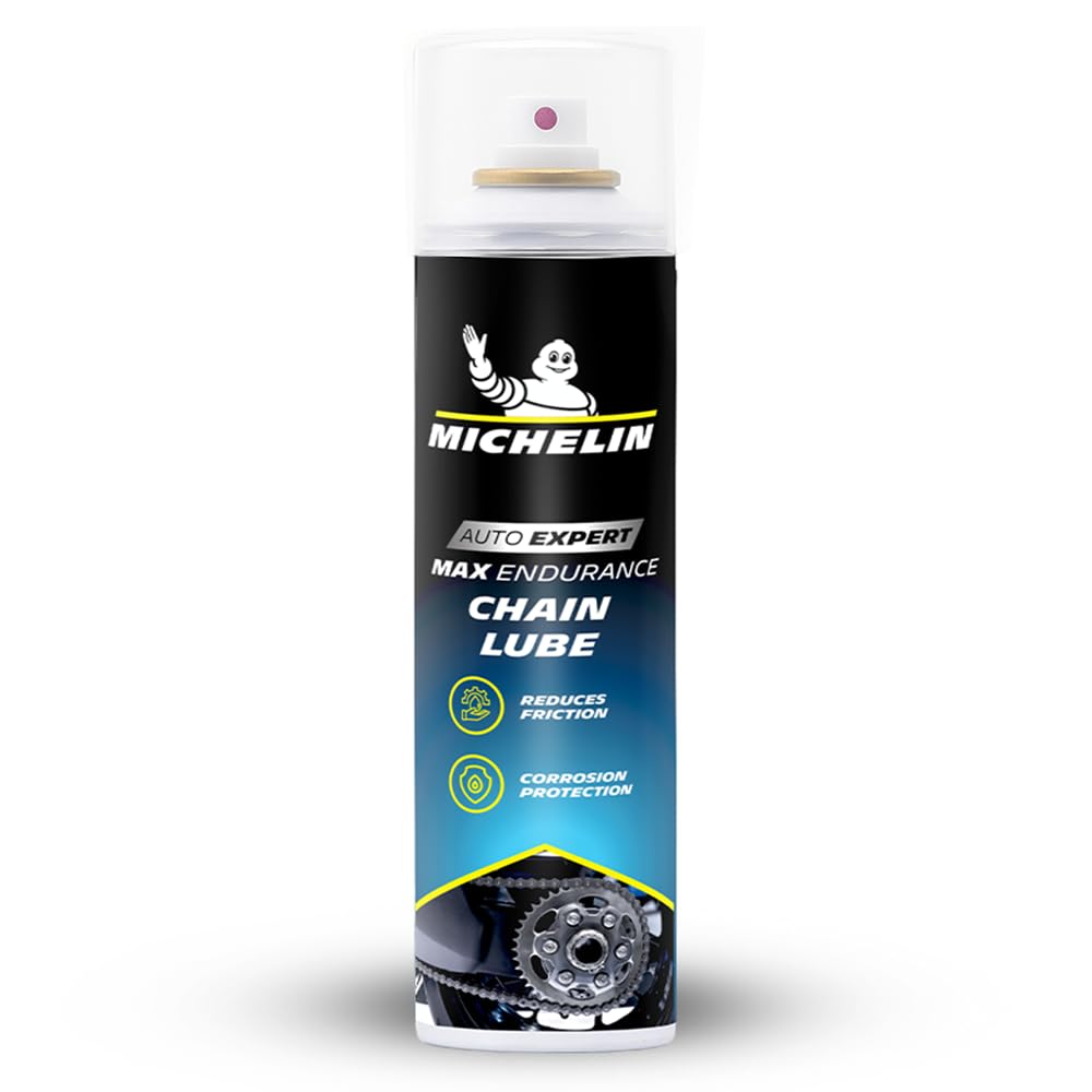 Michelin Bike Chain Lube Spray 400ml | Long-Lasting Weather Proof Chain Lube Reduces Friction & Wear With Anti-Rust & Corrosion Protection | Safe on Standard, O-Ring, X-Ring & Z-Ring Chains