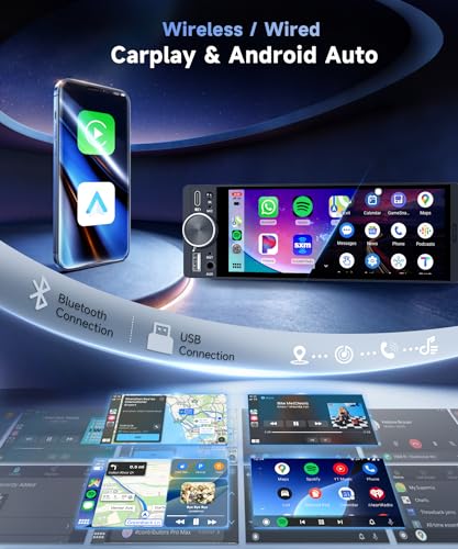 Radio para Auto Single Din con Pantalla Táctil 6.28" miniatura 2