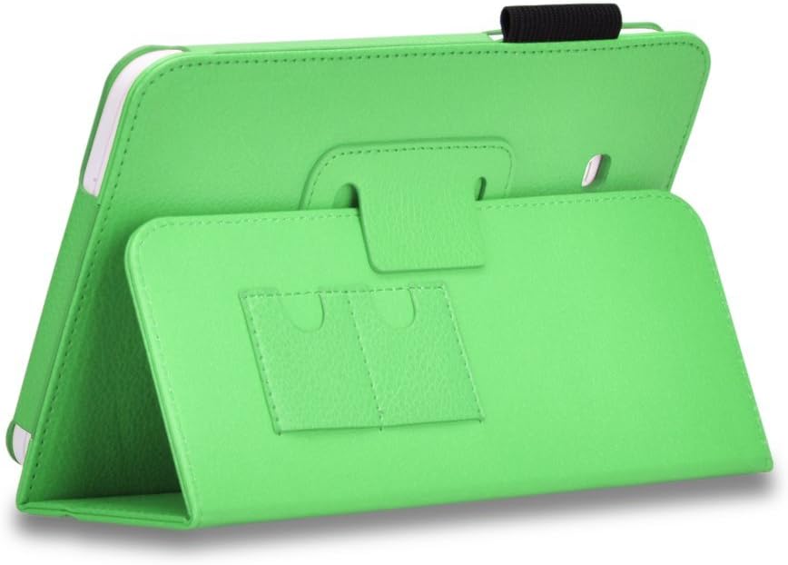 SHEROX Galaxy Tab 3 Lite 7.0 / Galaxy Tab E Lite 7.0 Case Premium Folio Leather Case for Samsung Galaxy Tab 3 Lite 7.0 / Galaxy Tab E Lite 7.0 Inch Tablet, with Stylus Touch Pen (Green)