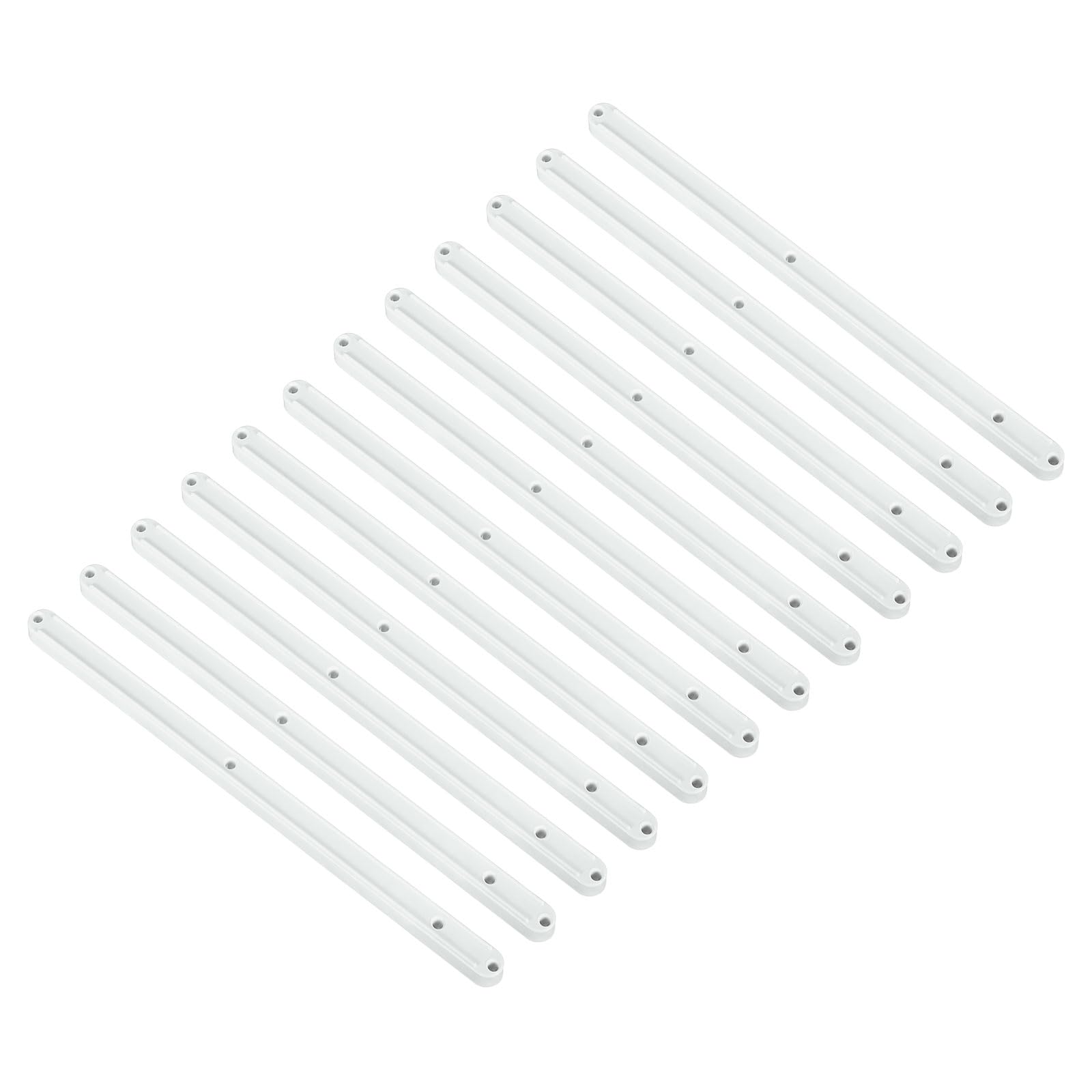 Photo 1 of uxcell Drawer Slides, 12Pcs 300mm - Plastic Drawer Rails, Side Mounted Grooved Guide Rails for Cabinet Drawers Bedside Tables Wardrobe Dressers (White)